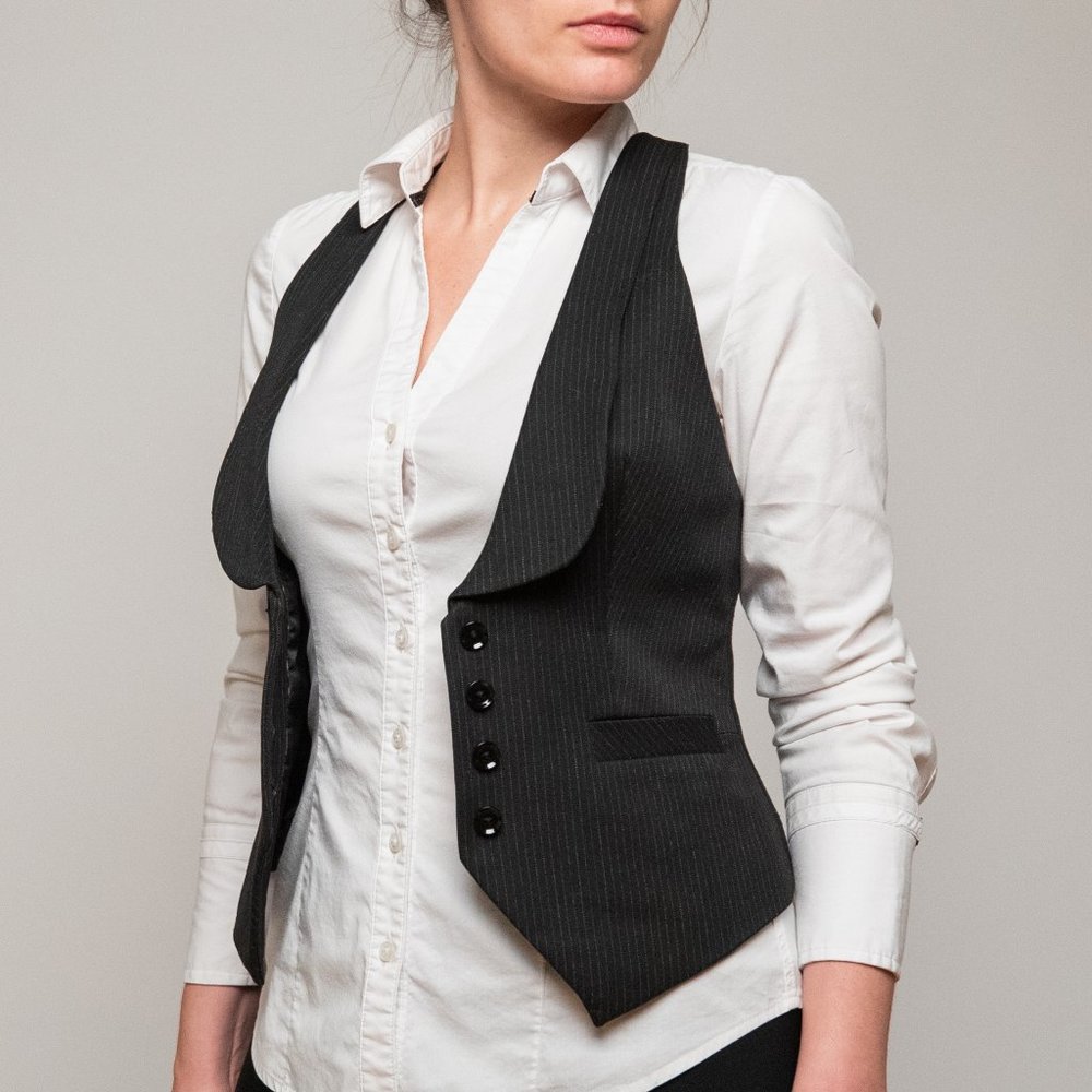 Black Express Pinstripe Vest